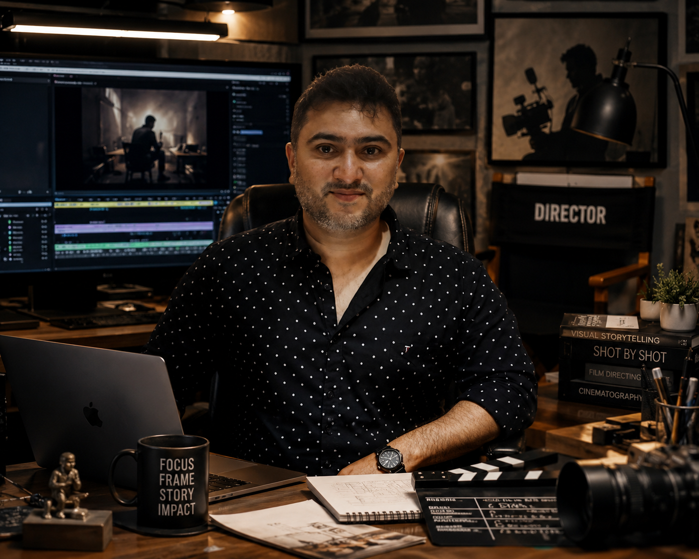 Filmmaker Ajith V. Thomas seated at a table